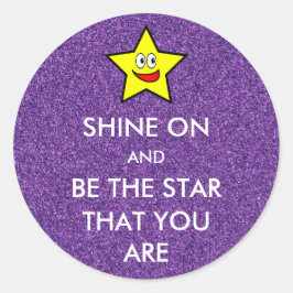 輝いて星になれグリッター ラウンドシール