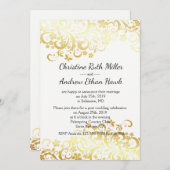 輝かしいゴールドの花々が咲き誇るウェディングアフターパーティー 招待状 (正面/裏面)