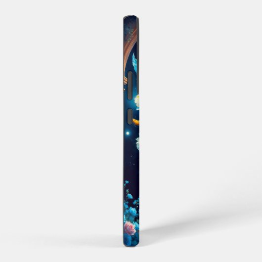 輝かしいフローラの花束が月に照らされた空の下 SAMSUNG GALAXYケース (右側面)