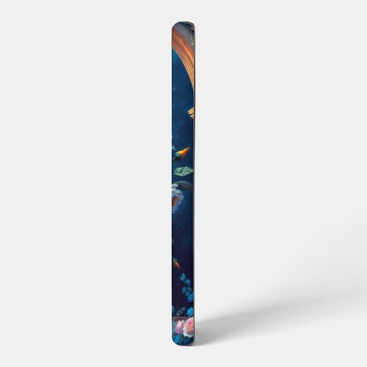 輝かしいフローラの花束が月に照らされた空の下 SAMSUNG GALAXYケース (左側面)