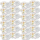 輝かしい一日かわいいハイファーの牛のパンを持っている シール (正面)