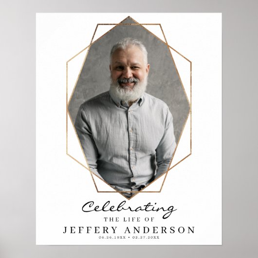 輝かしい人生の祝祭 葬儀歓迎のサイン ポスター (正面)