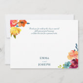 輝かしい夏のエレガントなウェディング「ありがとう」カード セーブザデート (裏面)