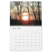 輝かしい夕日 カレンダー (1月 2027)