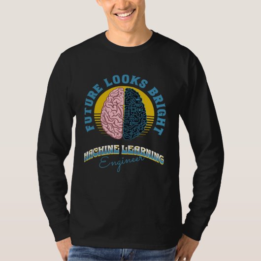 輝かしい未来の機械学習エンジニア コラージュ Tシャツ (正面)