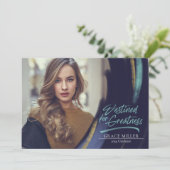 輝かしい未来へ 現代的な写真付き卒業おめでとう 招待状 (スタンド正面)