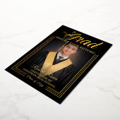 輝かしい未来を築く　～グラデュエート（卒業）金の手で未来を輝かせよう 箔招待状 (回転した状態)