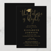 輝かしい未来 ブラックゴールドの卒業パーティー 招待状 (正面/裏面)
