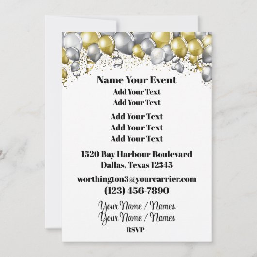 輝かしい未来！ 招待状 (裏面)