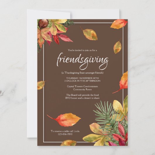 輝かしい秋の招待状 招待状 (正面)