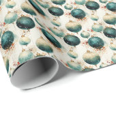 輝かしい緑：緑と金ゴールド ラッピングペーパー (ロールコーナー)