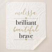 輝かしい美しい勇パーソナライズされた勇名 シェルパブランケット (正面)