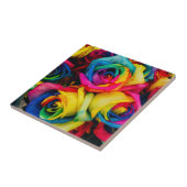 輝かしい色の虹のバラ タイル (側面)