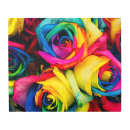 輝かしい色の虹のバラ メタルプリント