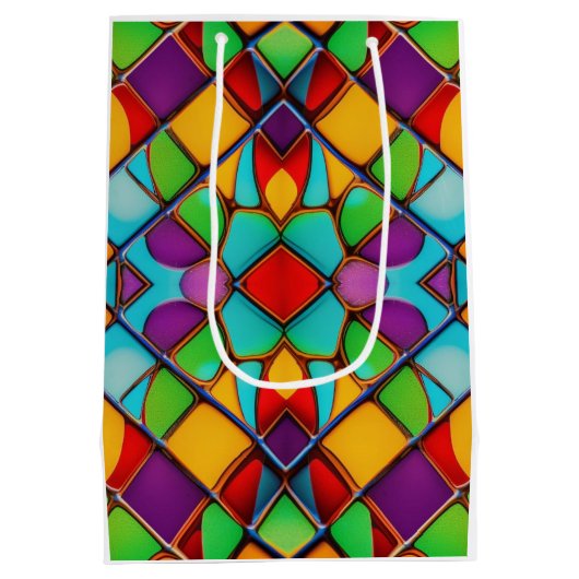 輝かしい鉛ステンドグラス – メッセージを追加 ミディアムペーパーバッグ (裏面)