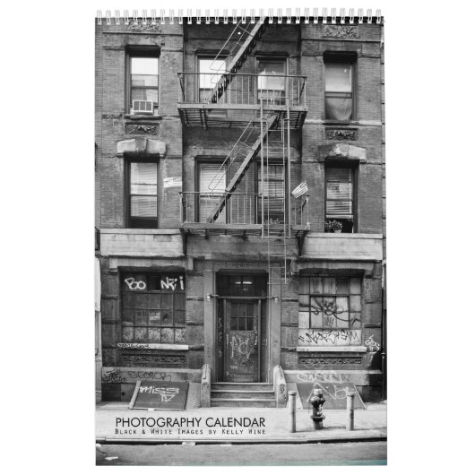 輝かしい黒と白の写真カレンダー – ケリーワイン カレンダー (カバー)