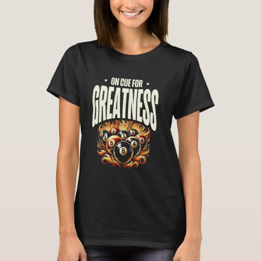 輝かしさへの兆し ビリヤード キュー スヌーカー Tシャツ (正面)