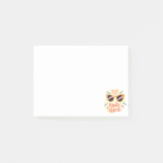 輝かせて 名言 キュート レトロ サングラス ポストイット (正面)