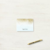 輝かわいらしかしい金ゴールド平和ラブブルーグラデーション ポストイット (デスク上)