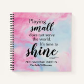 輝かわいらしく時パーソナライズされた間やる気を起こさせる ノートブック (正面)