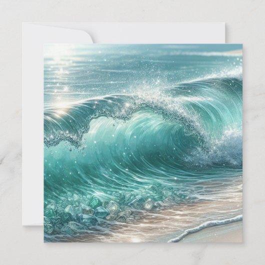 輝かわいらしく青い波 (正面)