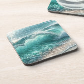 輝かわいらしく青い波 コースター (左側)