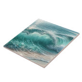 輝かわいらしく青い波 タイル (側面)