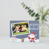 輝かわいらしパーソナライズされたきサンタホリデーカード ポストカード (スタンド正面)
