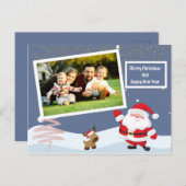 輝かわいらしパーソナライズされたきサンタホリデーカード ポストカード (正面/裏面)