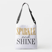 輝きおよび輝やきのかわいい引用文のタイポグラフィ クロスボディバッグ (裏面)