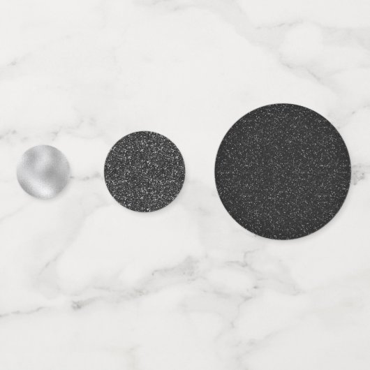 輝ききらめくと黒と白エレガント コンフェッティ (正面)