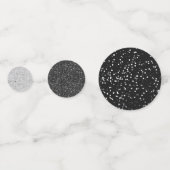 輝ききらめくと黒と白エレガント コンフェッティ (裏面)