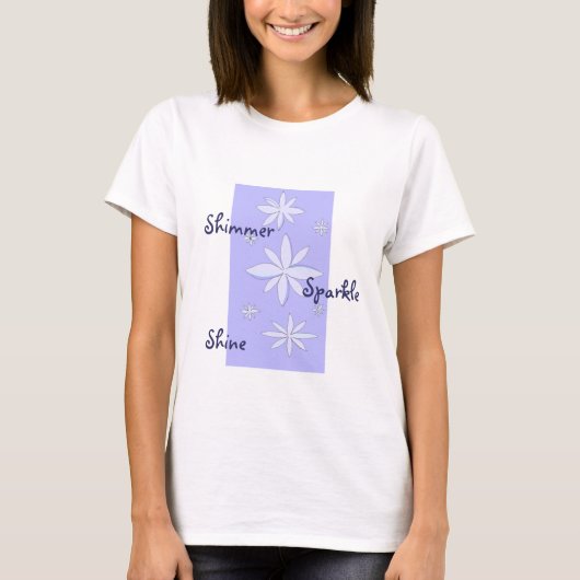 輝きとスパークルの雪の結晶 Tシャツ (正面)