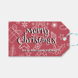 輝きとモダン応援:クリスマスパーティー ギフトタグ