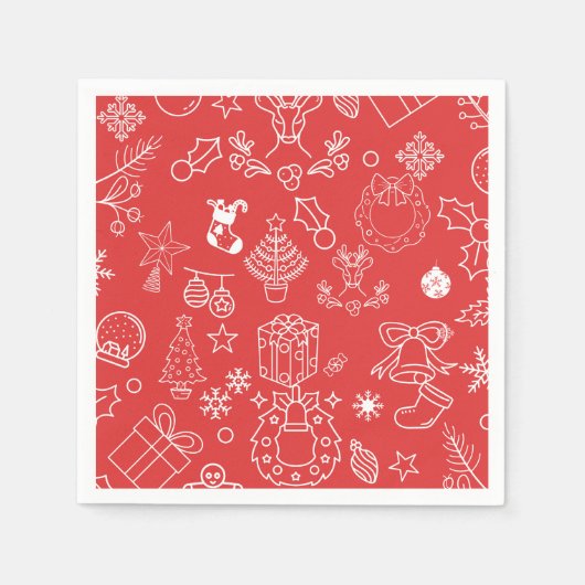 輝きとモダン応援：クリスマスパーティー スタンダードカクテルナプキン (正面)