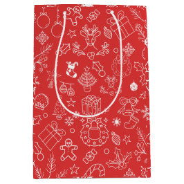 輝きとモダン応援：クリスマスパーティー ミディアムペーパーバッグ