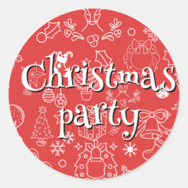 輝きとモダン応援:クリスマスパーティー ラウンドシール