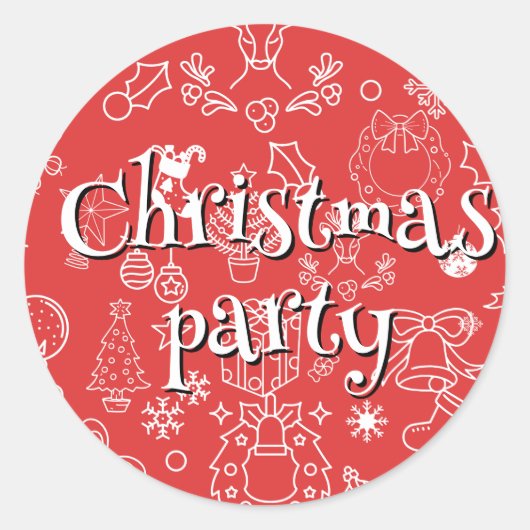 輝きとモダン応援：クリスマスパーティー ラウンドシール (正面)