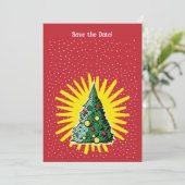 「輝きと喜び」クリスマスのお知らせを保存しよう 招待状 (スタンド正面)