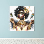 輝きと恵み：宝石をちりばめた女性が安らかに キャンバスプリント (インサイチュ (ウッドフロア))
