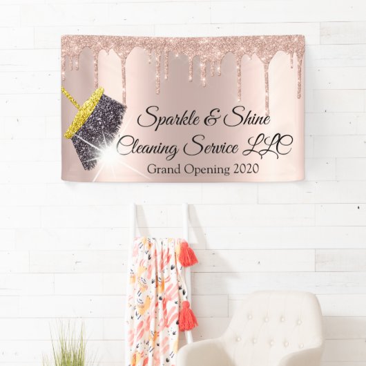 輝きと輝き洗浄グランドオープニングブロームドリップ 横断幕 (インサイチュ)