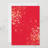 輝きと輝き金ゴールドクリスマスパーティー赤 招待状 (裏面)