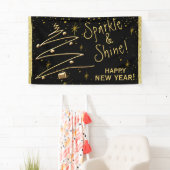 輝きと輝き、新年ぶら下がったの旗 横断幕 (インサイチュ)