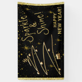 輝きと輝き、新年ぶら下がったの旗 横断幕 (縦)