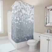 輝きと輝く銀のグリッター抽象芸術 シャワーカーテン (インサイチュ)
