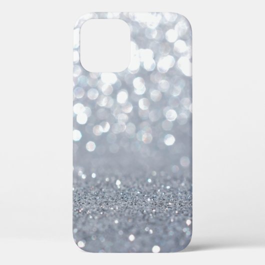輝きと輝く銀のグリッター抽象芸術 Case-Mate iPhoneケース (裏面)