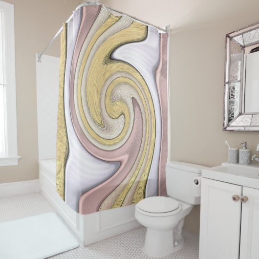 輝きのある金属パターン シャワーカーテン (インサイチュ)