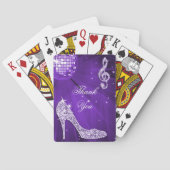 輝きのかかとの紫色のディスコの球の誕生日は感謝していしています トランプ (裏面)