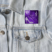 輝きのかかとの紫色のディスコの球の誕生日は感謝していしています 缶バッジ (インサイチュ)