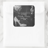 輝きのかかとの黒いディスコの球の誕生日は感謝していしています スクエアシール (バッグ)